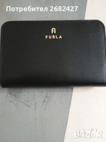 Кожен портфейл Furla дамски в черно

