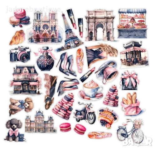 Дизайнерски скрапбук стикери различни теми Париж/ Италия/ Печива/ Къмпинг и други, снимка 2 - Други - 42532827