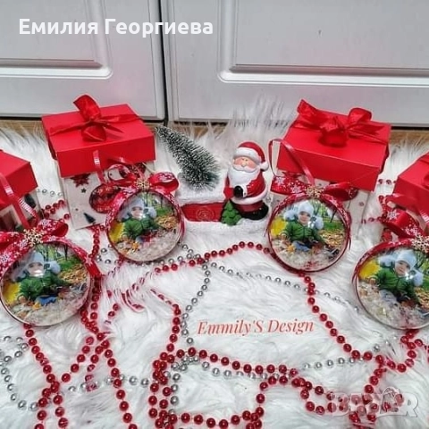 Коледни топки със снимки ♥️ , снимка 4 - Коледни подаръци - 52591566