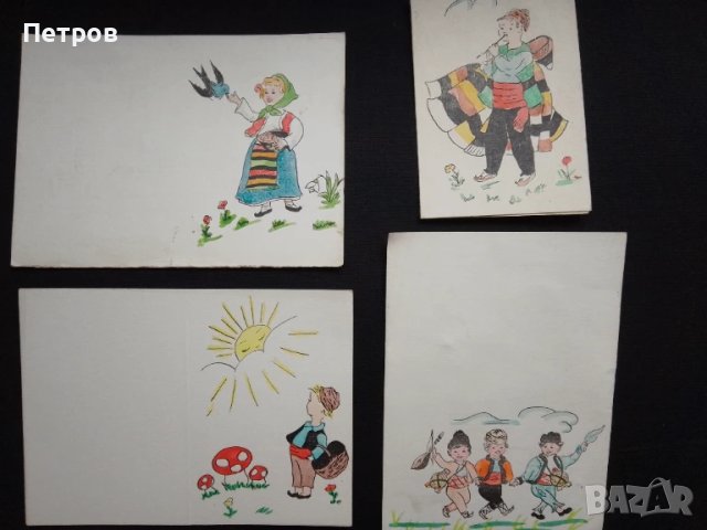 картички ръчно рисувани 17/12 см