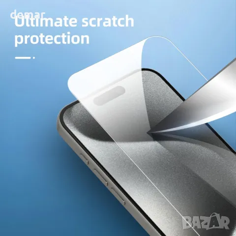 NEW'C 4 Pack: Защитно стъкло за екран и камера за iPhone 15 Pro [6.1 инча], снимка 6 - Фолия, протектори - 49856262