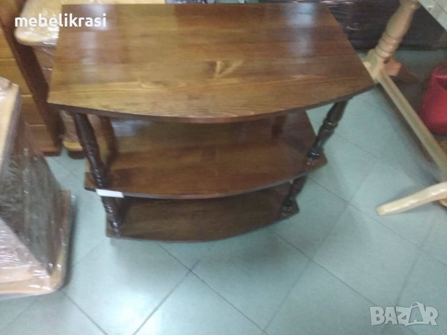 Тв. Етажерка -Масив в цвят орех. Налична!, снимка 3 - Етажерки - 37595812