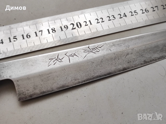 34 см оригинален Японски нож дамасков , снимка 3 - Антикварни и старинни предмети - 52954760