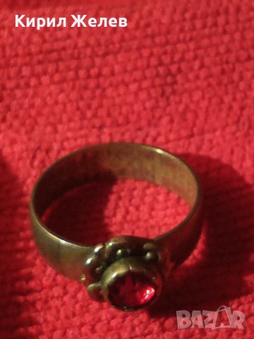 СТАРИНЕН ПОЗЛАТЕН БРОНЗОВ ПРЪСТЕН от ДИНАР КРАЛСТВО ЮГОСЛАВИЯ с ФАСЕТИРАН ЕСТЕСТВЕН ГРАНАТ 32351, снимка 18 - Антикварни и старинни предмети - 38360245