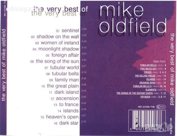Компакт дискове CD Mike Oldfield – The Very Best Of Mike Oldfield, снимка 2 - CD дискове - 40836442