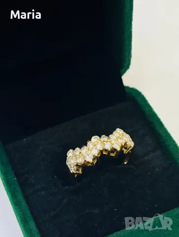 Дамски пръстен жълто злато и брилянти, снимка 8 - Пръстени - 49970778