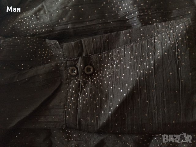 Елегантна черна дамска риза с камъчета, снимка 3 - Ризи - 38844542