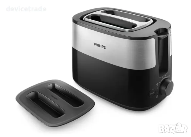Тостер, Philips, Daily Collection HD2517/90, 830 W, черен/сребрист, снимка 5 - Тостери - 49732312