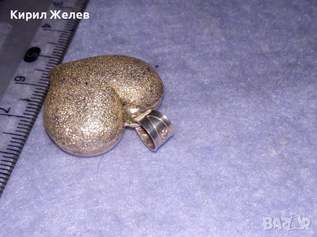 СРЕБЪРЕН МЕДАЛЬОН СЪРЧИЦЕ СРЕБРО 925 с БЯЛА ПОЗЛАТА РОМАНТИЧЕН АРТ ПЕНДАНТ 36401, снимка 8 - Колиета, медальони, синджири - 39535607