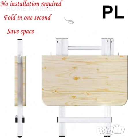 Сгъваема маса за дом, офис и градина Описание:  Маси с елегантен дървесен плот , снимка 11 - Маси - 53538834