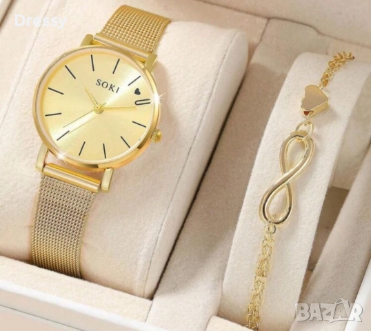 Дамски часовник с гривна, снимка 2 - Дамски - 52880449