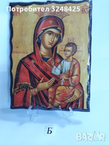 Голяма икона на Пресвета Майка Богородица Закрилница - Модел Б - ръчна изработка, снимка 2 - Икони - 37628761