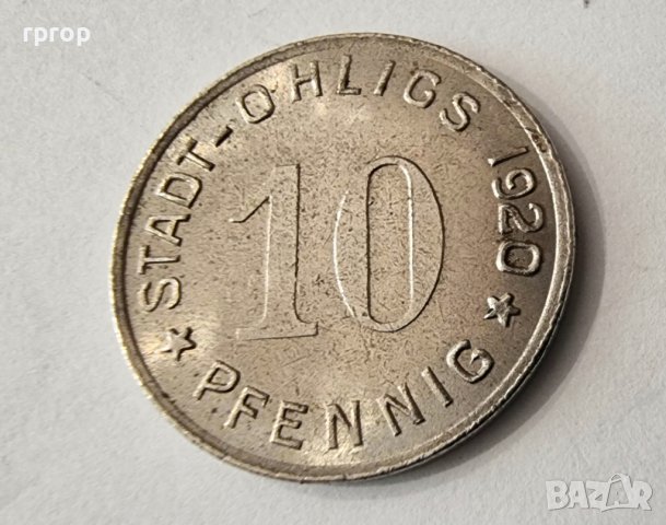 Монета. Германия. 1920 година . Град Охлигс. Изключително рядка., снимка 4 - Нумизматика и бонистика - 37208528