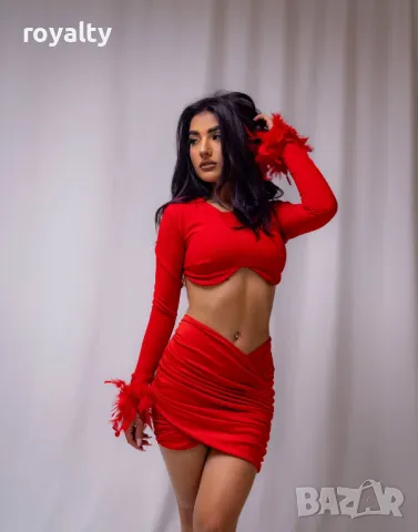 Стилна червена дамска рокля , снимка 5 - Рокли - 50375071