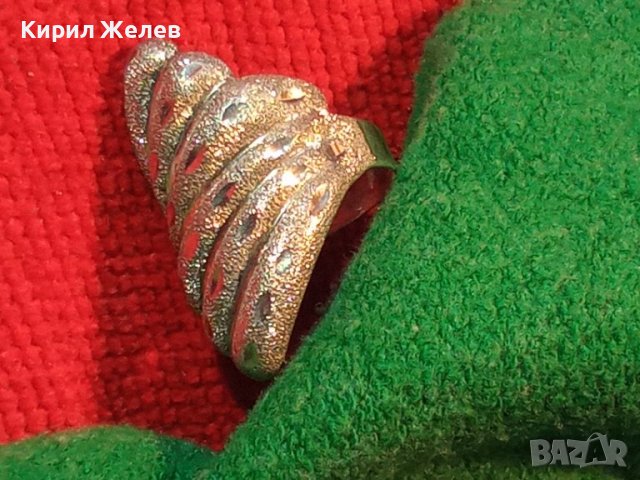 ПРЕКРАСЕН РЪЧНО ОРНАМЕНТИРАН СРЕБЪРЕН АРТ ДЕКО ПРЪСТЕН СРЕБРО 925 с БЯЛА ПОЗЛАТА 34498, снимка 3 - Пръстени - 39460950