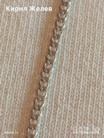 Сребърен синджир тип ПАНЦЕР фин нежен перфектно състояние 52440, снимка 9 - Колиета, медальони, синджири - 52844385