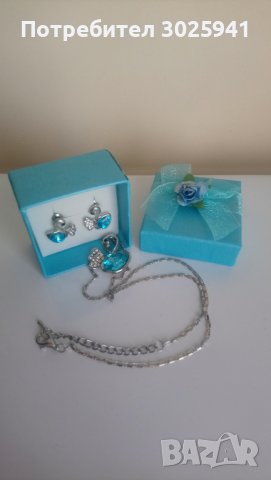 Колие и обеци с кристали , снимка 2 - Колиета, медальони, синджири - 33885974