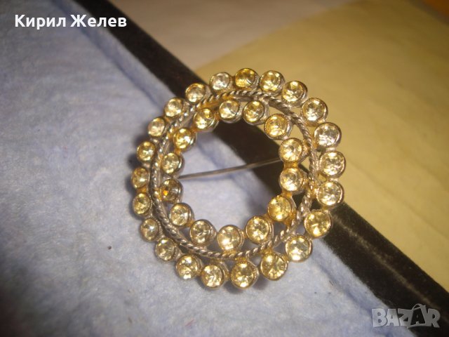 ПРЕКРАСНА ПОСРЕБРЕНА ВИНТИДЖ АРТ ДЕКО СТАРА БРОШКА с БОХЕМСКИ КРИСТАЛИ 20713, снимка 3 - Антикварни и старинни предмети - 37715787