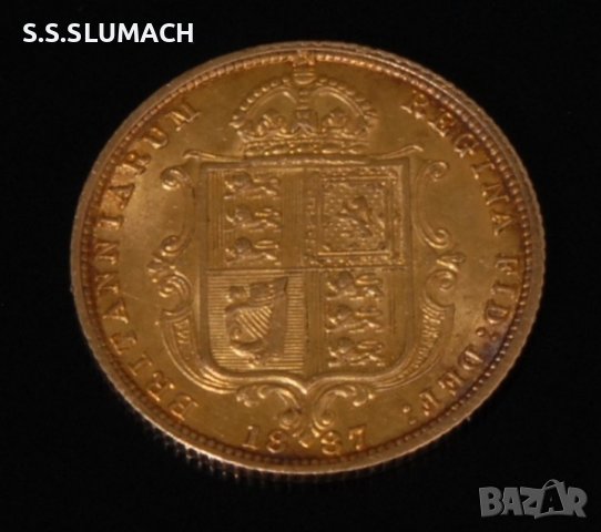   AUSTRALIA 1887 Queen Victoria JUBILEE..(half sovereign) , снимка 2 - Нумизматика и бонистика - 43349714