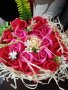конус кашпа със сапунени рози , снимка 1 - Изкуствени цветя - 44004173