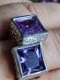Красив сребърен пръстен с Пурпурен Аметист , снимка 1