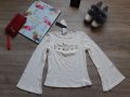 Нова бяла рипс блуза с ефирни ръкави на намаление, снимка 1 - Блузи с дълъг ръкав и пуловери - 27222472