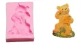 Мече Мочок яде мед силиконов молд форма фондан шоколад смола гипс декор, снимка 2