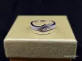Пръстен бяло злато 750, диамант брилянт 0.10кт. Размер 17мм., снимка 9