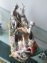 Capodimonte скулптура 45см/Каподимонте стара голяма порцеланова фигура-композиция/карета-любовници, снимка 3