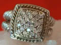 Много елегантен сребърен пръстен с много естествени камъни, снимка 1