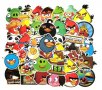 50 бр Angry Birds енгри бърдс самозалепващи лепенки стикери за украса декор картонена торта и др , снимка 3
