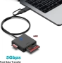 Четец на карти с памет, BENFEI 4in1 USB 3.0 и USB-C към SD Micro SD MS CF адаптер за четец на карти,, снимка 5