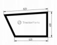 СТЪКЛО ЗА ЛЯВА ВРАТА (ДОЛНА ЧАСТ, ПЛОСКО, ТОНИРАНО) - JOHN DEERE ТЕЛЕСКОПИЧЕН ТОВАРАЧ 4400, 4500 СЕР