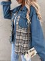 Дамско дънково яке с дълъг ръкав и риза с копчета и горна част, 3цвята - 023, снимка 10