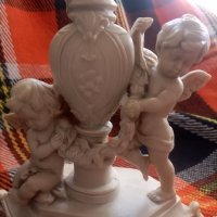 Рядка находка Реколта A.Santini-Италия Голяма скулптора от смола,Херувими с ваза Рококо Урна , снимка 8 - Антикварни и старинни предмети - 43373703