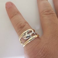 Златен пръстен делфин , снимка 7 - Пръстени - 26516570