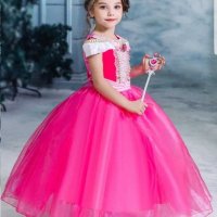 Разкошна рокля на Спящата красавица или Бел+ подарък коронка , снимка 2 - Детски рокли и поли - 28305758