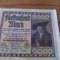 Райх банкнота - Германия - 5000 марки / 1922 година - 23612, снимка 2 - Нумизматика и бонистика - 33373416