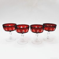 Чаши за шампанско, червен кристал (2.2), снимка 1 - Чаши - 43865290