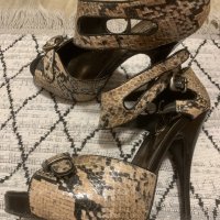 Убийствено секси змийски сандали на платформа с каишка на глезена , снимка 5 - Сандали - 32741543