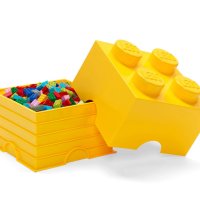 LEGO® кутия за съхранение - Тухличка 4, жълт цвят, снимка 2 - Конструктори - 43581723