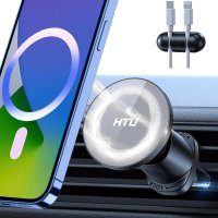 Магнитна стойка за кола за телефон iPhone 12-15 Pro Max Plus Mini, сив, снимка 1 - Резервни части за телефони - 43075070