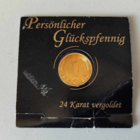 1 pfennig, златно покритие, снимка 3 - Нумизматика и бонистика - 44858195