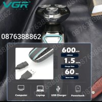 Професионална акумулаторна водоустойчива самобръсначка шейвър USB VGR, снимка 6 - Електрически самобръсначки - 44101434