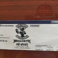 Колекционерски билет от концерта на MEGADETH, FIVE FINGER DEATH PUNCH, BAD WOLVES , снимка 5 - Билети за концерти - 33180643