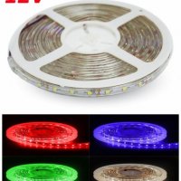 LED SMD Диодна Лента V-TAC Влагозащитна Ролка 5 метра 12V 4 цвята, снимка 1 - Аксесоари и консумативи - 32220656