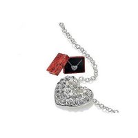 Колие-сърце с подаръчна кутийка, ново!, снимка 2 - Колиета, медальони, синджири - 20679952