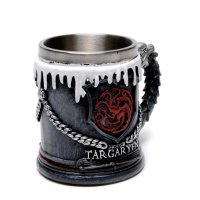 Код 91097 Стилна чаша от полирезин с релефни декорации от филма Игри на тронове - Game of Thrones, снимка 3 - Чаши - 32323706