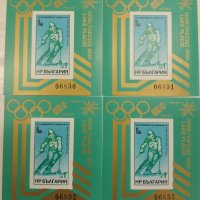 4 номерирани блока Зимна олимпиада 1980 г., снимка 1 - Филателия - 43643899