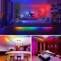 Светодиодна мулти-цветова лента-RGB,SMD 2835, 300 LED, DC-12 V с 24 бутона дистанционно. , снимка 15 - Лед осветление - 35113371